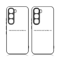 Étui de téléphone personnalisé en TPU 2D vierge, sublimation, étanche, antichoc, charge sans fil, Novelcases, design uni noir, Infinix Hot 60