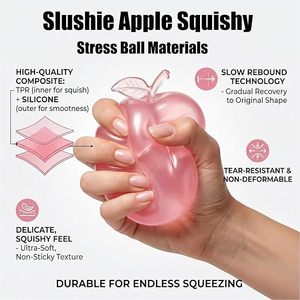 Nouveauté 2026 : Balles anti-stress à remontée lente, en forme de pomme réaliste, douces et mignonnes, pour le soulagement de l'anxiété au bureau, à la maison et en voyage - Product Image 2