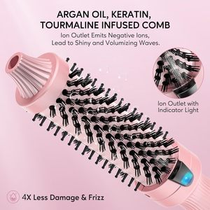 Outils de coiffure en céramique volumisants <span class=keywords><strong>brosse</strong></span> de lissage à volume chaud PTC céramique bigoudi chauffant <span class=keywords><strong>brosse</strong></span> à cheveux <span class=keywords><strong>chauffante</strong></span> - Product Image 4