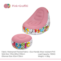 Fauteuil gonflable avec repose-pieds, ensemble de canapé gonflable en PVC floqué pour la maison, le camping et la relaxation