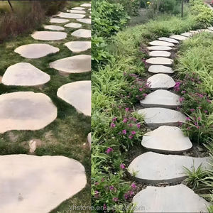 Conception d'aménagement paysager extérieur de jardin super bon marché Pierres de galets de rivière coupées Ardoise pas à pas et marches pavées pavées au sol - Product Image 6