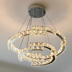 Lustre suspendu LED en cristal post-moderne de luxe moderne pour salon, chambre à coucher, salle à manger, hall d'entrée duplex, éclairage de plafond - Product Image 4