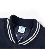 Veste d'université élégante pour hommes pour l'hiver, col montant brodé avec logo sur le devant, vêtements d'hiver élégants Ropa