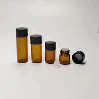 Botol kaca Amber 10ml 2 Dram dengan tutup plastik 13/425 leher 15/425