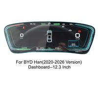Protection d'écran en verre trempé HD transparent anti-rayures 2.5D ultra-fin 0,33 mm sans bulles pour tableau de bord GPS de voiture BYD Han 12,3 pouces