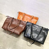 Sac fourre-tout en cuir de vache véritable pour femmes, grand sac à bandoulière en cuir pour le travail, sac à main vintage pour ordinateur portable de 14 pouces