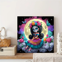 CHENISTORY Peinture par numéros DIY, motif Halloween, Crâne de femme, pour adultes, kits de coloriage par numéros, cadeau DIY