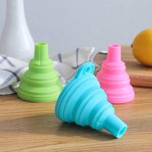 Silicone Foldable Funnel Large Diameter For Oil Water Transfer Green Blue Pink - Product Image 3
