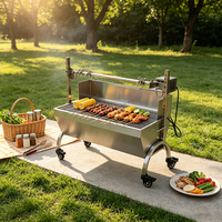 Machine à shawarma portable en acier inoxydable, rôtissoire verticale à rotation automatique, barbecue extérieur pour usage commercial, fabrication OEM sur mesure