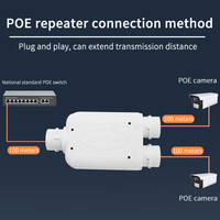 Repeater POE Tahan Air 1 ke 2 Extender 10/100Mbps 2 Port Ukuran Mini IEEE802.3af/at 30w Extender POE Luar Ruangan untuk Kamera Poe
