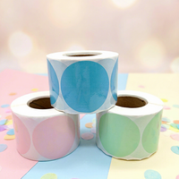 Étiquettes thermiques rondes imperméables de 2 pouces (50 mm), personnalisées, thermosensibles, multicolores, rouleaux d'autocollants d'impression thermique, étiquettes thermiques colorées