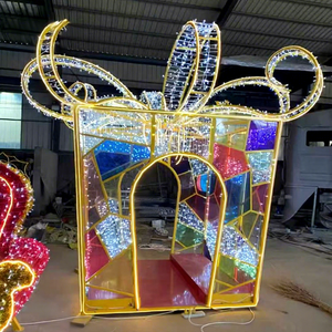 Commercial Christmas Gift Box Motif <b>Light</b> 2D 3D Outdoor Street Decoration for Holiday Landscape Lighting - Product Image 1