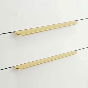 Manijas Ocultas para Cajones Ayj, de Aleación de Aluminio Dorado, Forma de Barra, para Puertas de Gabinete, Invisibles, Modernas y Minimalistas - Product Image 2
