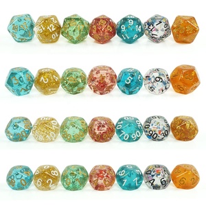 Wholesale Rpg Board Game 7pcs Polyhedral <strong>Dice</strong> <strong>Set</strong> 28g Dnd Transparent Glitter galaxy Resin Dices for Casino Dungeons and Dragons - Product Image 2