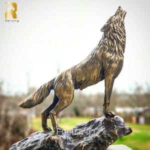 Escultura de Lobo de Bronce de Tamaño Real RELONG, Estatua de Animal Salvaje de Latón, Diseño Personalizado para Exteriores - Product Image 4