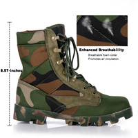 Bottes tactiques durables en gros en stock, semelle Panama, hauteur cheville, bottes du désert, fermeture éclair et lacets, maille respirante pour la randonnée estivale et hivernale