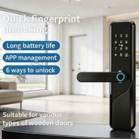 Serrure de porte intelligente WiFi avec empreinte digitale, contrôle par application, pour portes en bois, aluminium, verre, acier inoxydable, stockage Cloud/carte mémoire