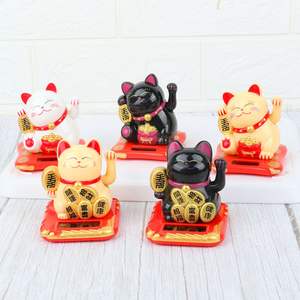 Mini gato feliz blanco alimentado por energía solar con brazo ondulante para <span class=keywords><strong>dinero</strong></span> de la fortuna y buena suerte - Product Image 5