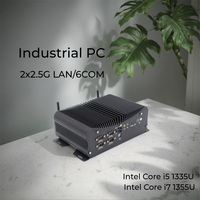 Mini-ordinateur industriel sans ventilateur, processeur Core Ultra 7 250U I7 1255U 1355U, 2*DDR5, double LAN 2.5G, 6*COM, Linux embarqué, PC industriel, GPIO, 4G