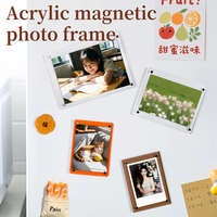 Cadres photo magnétiques transparents personnalisés pour réfrigérateur, aimant de réfrigérateur en acrylique, cadre photo en acrylique, cadre en plexiglas