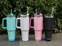 Bouteille d'eau personnalisée 40oz en acier inoxydable avec haut-parleur Bluetooth, gobelet isotherme avec paille et strass, idéal comme cadeau