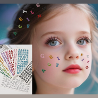 Autocollants 3D Lettres Alphabet en Strass Scintillants A-Z, Autocollants ABC en Cristal Auto-Adhésifs pour Art Facial, Bricolage et Loisirs Créatifs pour Enfants