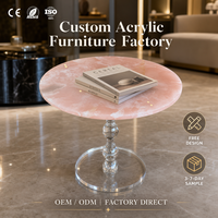 Table basse ronde moderne en acrylique, style marbre, pour salon, table d'appoint détachable, vente en gros d'usine, fabricant