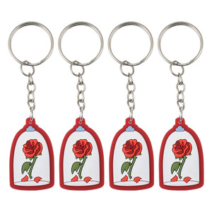 Creativo exquisito Rosa flor PVC suave goma llavero bolsa coche decoración llavero colgante - Product Image 6