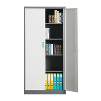 Armoire de rangement en acier moderne à 2 portes avec serrure, armoire de classement avec 4 niveaux réglables, placard métallique pour bureau