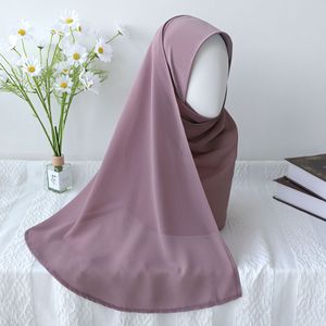 Écharpe enveloppante confortable en lin et mousseline de soie, couleur unie, foulard à enfiler pour femme, idéale pour le printemps - Product Image 4