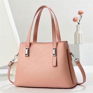 Minimalist Style Plain Color Tote Bags Lady's PU Leather Handbag for Gift - Product Image 2
