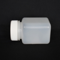 Bouteille en plastique carrée en HDPE solide oral translucide de 140ML pour capsule de vitamine de pilule avec bouchon à vis