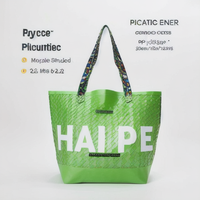 Recyclable grande capacité mode épaule emballage fourre-tout laminé pp tissé sac à provisions bâche sacs à provisions