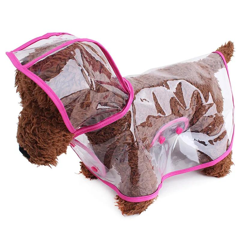 Pet Dog Raincoat Waterproof Hooded Transparent Plastic Poncho Pet for Small Medium Dog