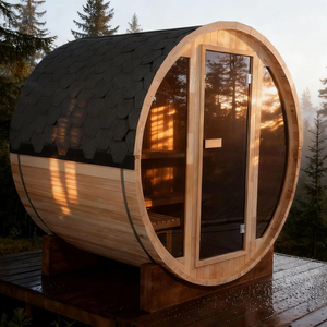 Sauna Tradicional de Vapor para 2 Personas, de Madera de <span class=keywords><strong>Hemlock</strong></span>/Cedro/Abeto/Thermo Wood, Sauna de Barril, Sauna Exterior, Venta al por Mayor - Product Image 1