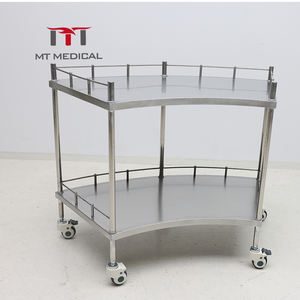 MT MEDICAL Chariot médical à deux étagères en acier inoxydable avec clôtures Civière <span class=keywords><strong>mobile</strong></span> à poulie silencieuse - Product Image 2