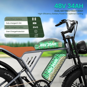 Vélo électrique JANSNO X70 à double batterie 48V 37AH, Fatbike, Vélo de ville, X70 Electr Cycles, X70 EU FAT E-bike 250W, Vélo électrique X70 - Product Image 4