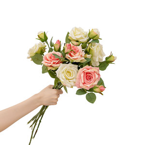 ดอกกุหลาบประดิษฐ์ CallaFloral ก้านเดี่ยว ทำจากโพลีเอสเตอร์ สำหรับตกแต่งภายในงานแต่งงาน สไตล์อินส์ - Product Image 5