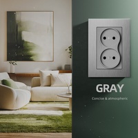 Prise électrique de panneau en aluminium brossé noir gris or Prise de courant à double paroi standard de l'ue Prises Schuko duplex allemandes