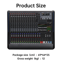 NOUVEAU UT16 Console de mixage professionnelle 16 canaux en métal, égaliseur 3 bandes, alimentation fantôme 48V, carte son USB Bluetooth, performance scénique