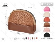 Portamonete da Donna Mini con Chiusura a Cerniera in Microfibra Intrecciata e Pelle Sintetica, Stile Compatto e Minimalista - Product Image 1