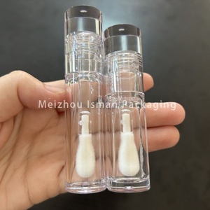 ISMAN Vente en gros de tubes à gloss à lèvres ronds transparents de 6 ml et 8 ml, grand applicateur, emballage vide pour gloss à lèvres, flacon personnalisé avec logo en cristal - Product Image 3