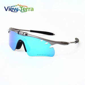 Lunettes de soleil de cyclisme demi-cerclées de luxe UV400 avec monture métallique et verre monobloc de haute qualité pour le tennis et l'équitation - Product Image 1