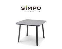 Ensemble de meubles d'extérieur modernes de luxe SIMPOLIFESTYLE, ensemble de salle à manger GIGA pour jardin, balcon, 6 places, aluminium, usage hôtelier