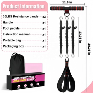 CZFIT Set de Pedales con Bandas de Resistencia Mejoradas y Agarres - Entrenador Abdominal de 3 Tubos para Ejercicios de Core, Cintura, Brazos y Abdomen - Product Image 2
