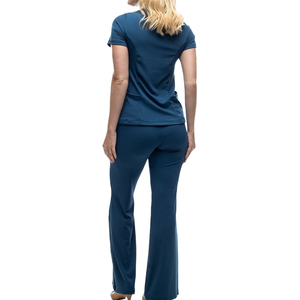 Ensemble de blouses d'infirmière grande taille Yuhong pour femme, de bonne qualité, vente en gros, haut à manches courtes et col en V uni, pantalon conçu pour les médecins - Product Image 3