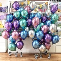 Ensemble de ballons en latex perlé métallique brillant de 12 pouces, décoration de fête en Mylar pour mariage, anniversaire et célébration
