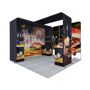 Precio de fábrica 10x10 Tela de tensión portátil Cabina de feria comercial Sublimación de tinte Soporte de exhibición de exposición impreso Uso publicitario - Product Image 1