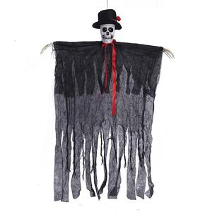 2024 Haunted House Party Creepy Hanging Grim Scary Black Reapers Avec Perruque Halloween Animatronics - Product Image 2