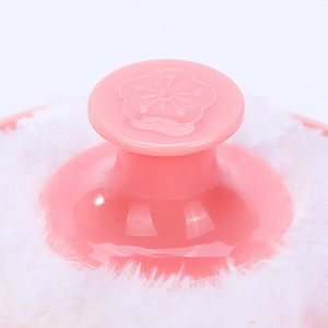 Portable Plush Powder Puff Round Cotton <b>Makeup</b> <b>Tool</b> For Baby And Hair Salon Use Pink And Blue - Product Image 3